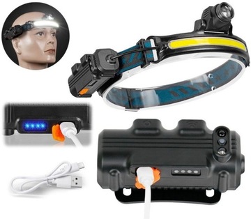 МОЩНАЯ ФАРА АККУМУЛЯТОРНАЯ ФАРА USB-СВЕТОДИОДНЫЙ ДАТЧИК COB