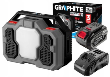 ГРАФИТОВАЯ КОНСТРУКЦИЯ РАДИО BLUETOOTH LED 18V + 6Ah