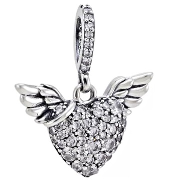 MD charms zawieszka serce skrzydła heart | S925