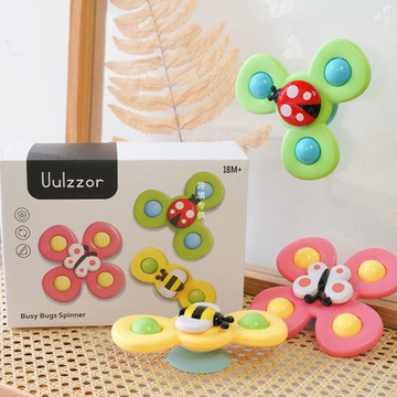 Zestaw Fidget Spinner z przyssawką 3 sztuki