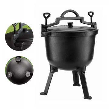 Эмалированный чугунный охотничий казан 4л KINGHOFF