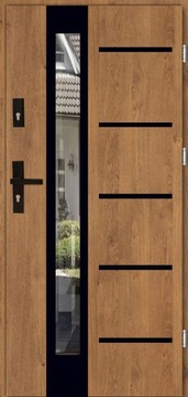 POLSKIE DRZWI ZEWNETRZNE INOX16ZD5 BLACK 72MM 90CM 90TKI UD 1,3
