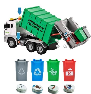 Автомобиль МУСОРОВОЗ БОЛЬШОЙ ГРУЗОВИК мусоровоз с подъемником СВЕТ ЗВУК