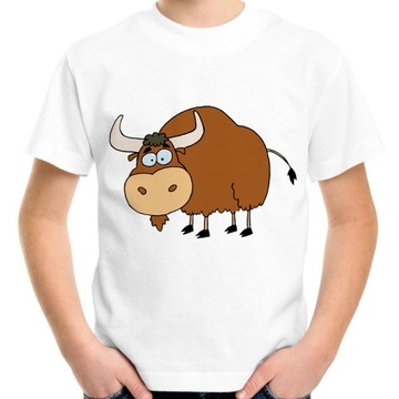 Koszulka z bykiem byczkiem byk dla gospodarza farma dziecięca t-shirt 140