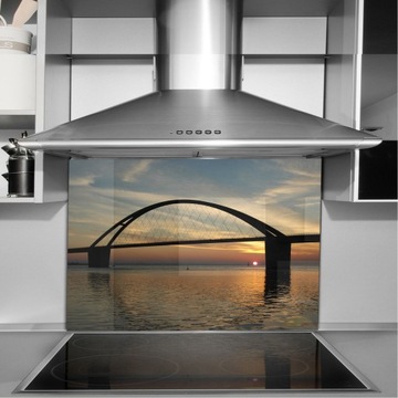 декор стеклянная закаленная панель HD 90x65 мост