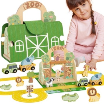 Tooky Toy Mini Zoo Sada přenosná taška pro zvířata Tooky Toy