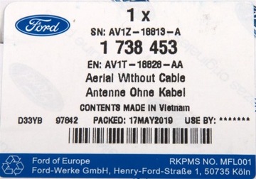 ЧЕХОЛ ДЛЯ АНТЕННЫ FORD TRANSIT CONNECT