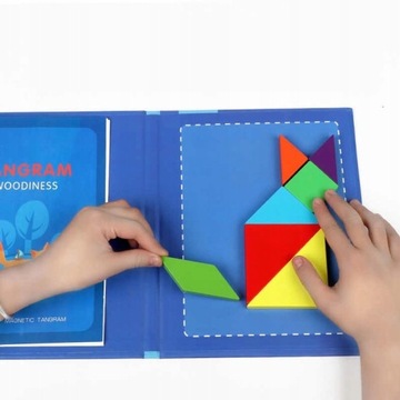 Логическая игра-головоломка Tangram с магнитной деревянной головоломкой