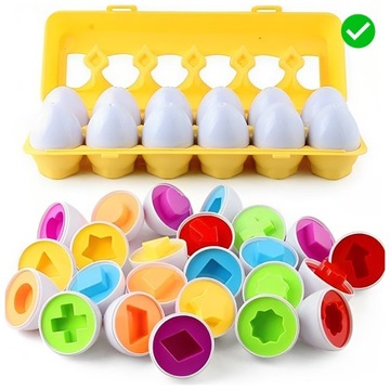 UKŁADANKA JAJKA SORTER DOPASUJ KSZTAŁTY EDUKACYJNA ZABAWKA DLA DZIECI