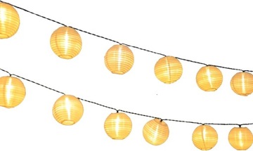 Solarny łańcuch świetlny, lampiony, do użytku na zewnątrz, 8 m, 30 diod LED