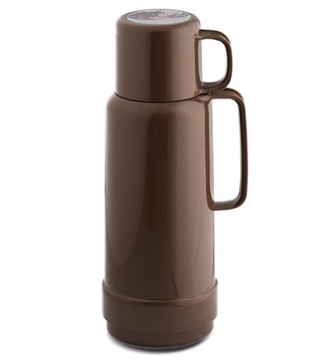 NIEMIECKI TERMOS ROTPUNKT TYP80 1L Z KUBKIEM I SZKLANYM WKŁADEM BRĄZOWY