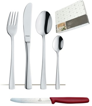 AMEFA ATLANTIC SZTUĆCE KLASYCZNE NIERDZEWNE BEZ WZORU ZESTAW 6 OSÓB 24 ELEM