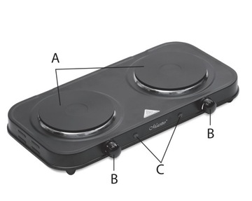 МОЩНАЯ ЭЛЕКТРИЧЕСКАЯ ПЛИТА С ДВУМЯ КОНФОРМАМИ