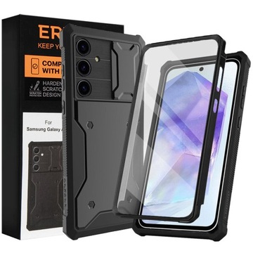 PANCERNE ETUI CHRONIĄCE EKRAN 360° OBUDOWA DO GALAXY A55 5G RAMKA Z FOLIĄ