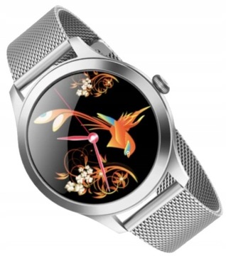Smartwatch damski na stalowej bransolecie mesh Rubicon RNBE62 Srebrny