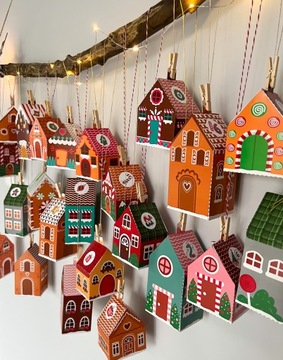 АДВЕНТ календарь домики из бумаги своими руками