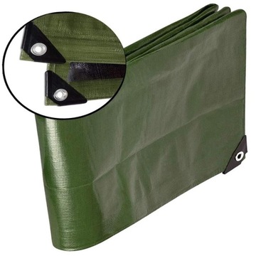PLANDEKA 4x6 M ZIELONA WZMACNIANA WODOODPORNA 120G