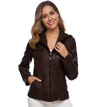 Winter Faux Leather Jacket Women Casual Basic Coat