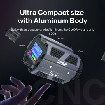 COLBOR CL60R 65W Lampa wideo RGB Lampa fotograficzna LED 2700K-6500K