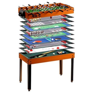 15 w 1 stół do gry piłkarzyki, bilard warcaby karty ping-pong, zabawy