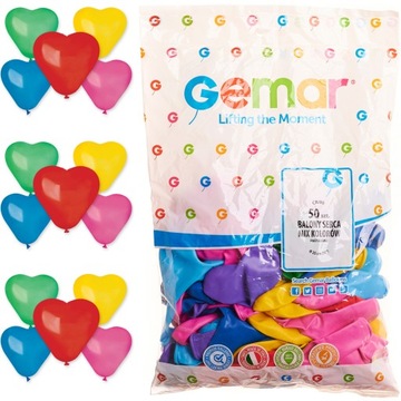 BALONY URODZINOWE balony SERCA KOLOROWE MIX 100szt