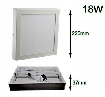 Panel LED plafon kwadrat natynkowy 18W neutralny