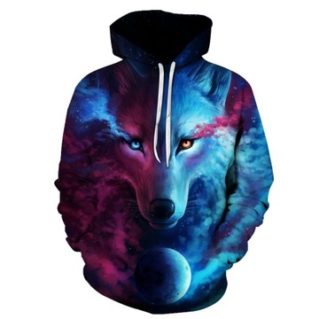 C2 Bluza z kapturem WILK - nadruk 3D - M