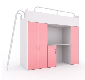 KIKI 5-ярусная кровать (80х190 см) с письменным столом и лестницей - оранжевый МАТ