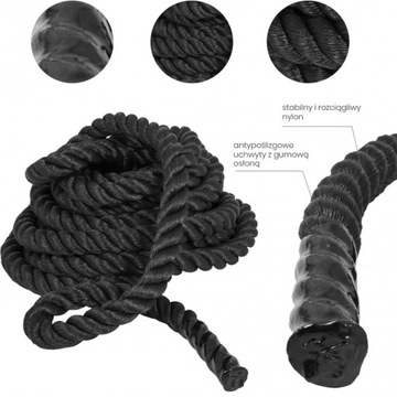 Lina treningowa 15m nylon 38mm z uchwytami