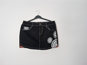 Desigual czarna spódnica mini jeans rozmiar 40