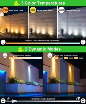 Solarne Lampy Ogrodowe 6 w 1 2700K 4000K 6000K 6 szt.