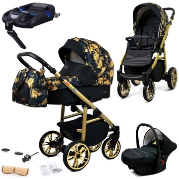 RAF-POL WÓZEK COLORLUX 4w1 ECO SKÓRA + BAZA ISOFIX