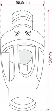 Рама лампы с датчиком движения E27 LED-360 °