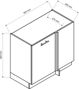 Угловой кухонный шкаф нижний, дуб ремесленный, 100x60 см ANIKA LOFT