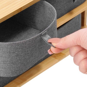 БАМБУКОВЫЙ СТОЛ-ОРГАНИЗАТОР КОСМЕТИКА С 3 ЯЩИКАМИ КОНТЕЙНЕР ДЛЯ ВАННОЙ КОМНАТЫ