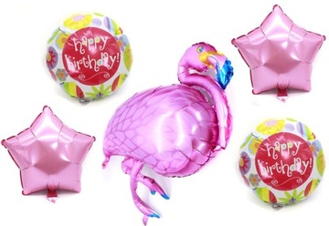 BALONY FOLIOWE DLA DZIEWCZYNKI RÓŻOWE FLAMING x 5
