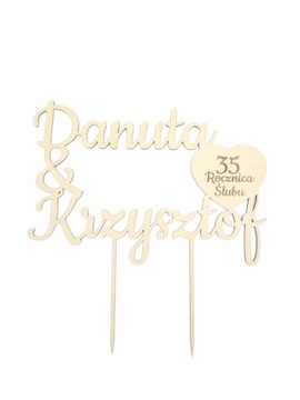 Топперная надпись на торте на годовщину свадьбы 35 лет вместе