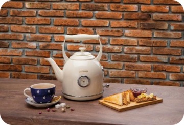 Красивый кремовый кухонный гарнитур GORENJE RETRO бежевый с K17CLIN