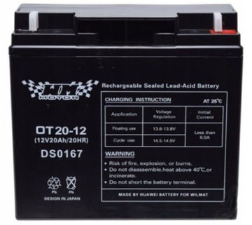 AKUMULATOR ŻELOWY 20Ah OT20-12 12 V MOTOCYKL SKUTER QUAD