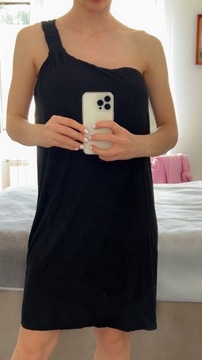 Cropp czarna sukienka worek wiskoza XL