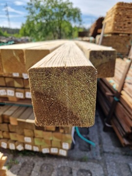 Брус деревянный гладкий 9х9х270 см прямой зеленый с пропиткой 2 шт.