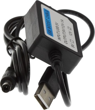 Zasilacz przetwornica USB z wtykiem DC 5.5x2.1mm - napięcie z 5 na 12V 1A