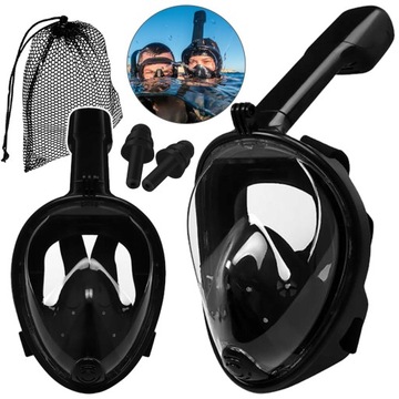 Maska do Nurkowania Pływania Snorkelingu Składana Pełnotwarzowa Zestaw L/XL