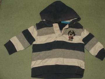 Bluza w pasy z pieskiem 6-9m NEXT