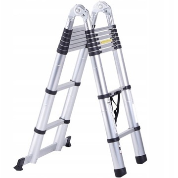 ЛЕСТНИЦА ТЕЛЕСКОПИЧЕСКАЯ АЛЮМИНИЕВАЯ 5м (2,5м + 2,5м) ШАРНИРНО-МНОГОФУНКЦИОНАЛЬНАЯ