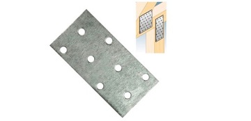 PP1 ПЛАСТИНА ПЕРФОРИРОВАННАЯ КАРПАНСОВАЯ СОЕДИНИТЕЛЬНАЯ 40x80x2 10шт DOMAX ПЛОСКАЯ