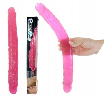 PODWÓJNY PENIS DILDO DO PENETRACJI WAGINY I ANALU 36 cm RÓŻOWY