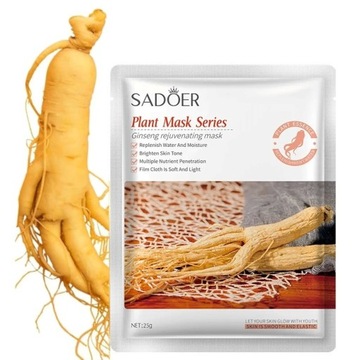 MASKA W PŁACIE KREM ŻEŃ-SZEŃ KOREAŃSKI (PANAX GINSENG)-ESENCJA SADOER 25g.