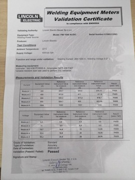 Сварочный источник LINCOLN POWER WAVE AC/DC 1000 Послесервисный осмотр