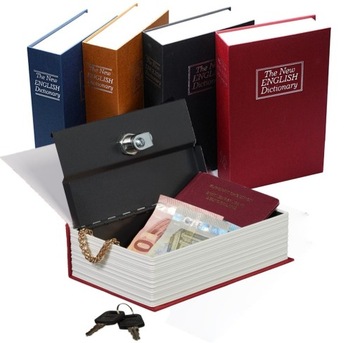 SEJF KASETKA KSIĄŻKA SKRYTKA METALOWA NA PIENIĄDZE KOSZTOWNOŚCI